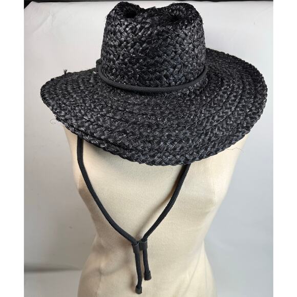 rag & bone Black Braided Straw Panama Hat size M $198 - Picture 5 of 12
